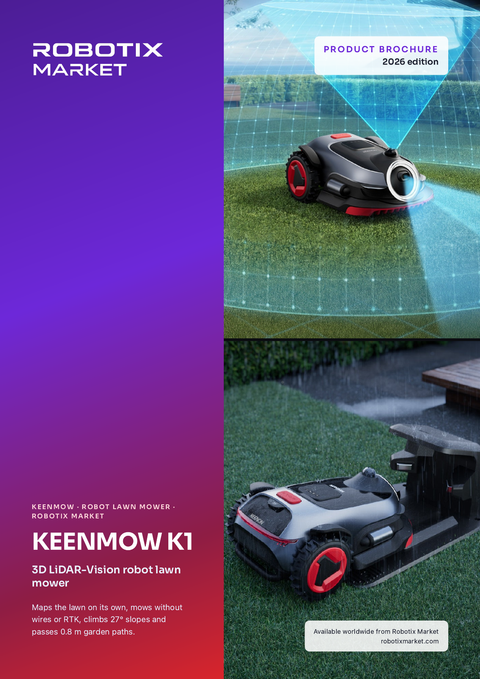 Robotická sekačka Keenon Keenmow K1 s navigací LiDAR – Produktová brožura